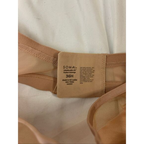 Soma 36H bra Unbelievable lift perfect coverage mesh rose gold - Picture 5 of 5